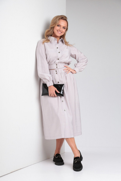 Костюм из вискозы с юбкой и блузой для ежедневных образов Takka Plus 23-182 галиотис - фото 16