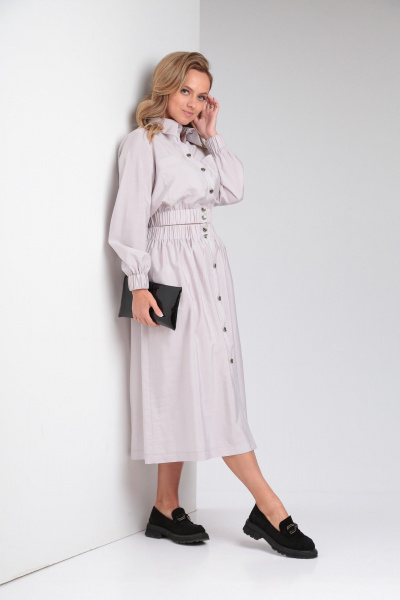 Костюм из вискозы с юбкой и блузой для ежедневных образов Takka Plus 23-182 галиотис - фото 15