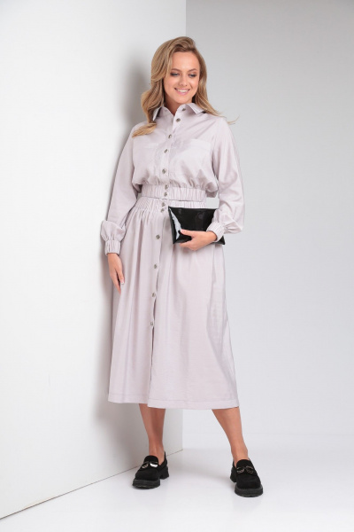 Костюм из вискозы с юбкой и блузой для ежедневных образов Takka Plus 23-182 галиотис - фото 14