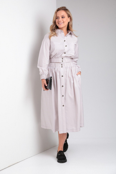 Костюм из вискозы с юбкой и блузой для ежедневных образов Takka Plus 23-182 галиотис - фото 13