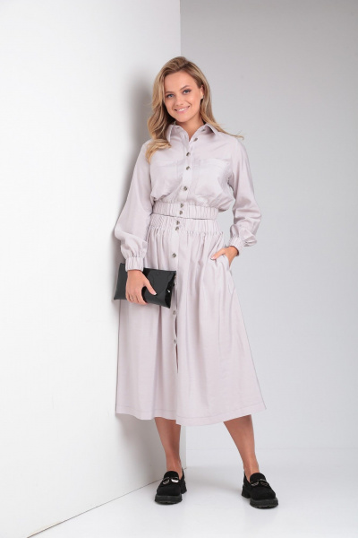 Костюм из вискозы с юбкой и блузой для ежедневных образов Takka Plus 23-182 галиотис - фото 12