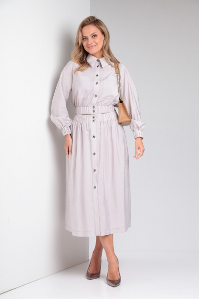 Костюм из вискозы с юбкой и блузой для ежедневных образов Takka Plus 23-182 галиотис - фото 4