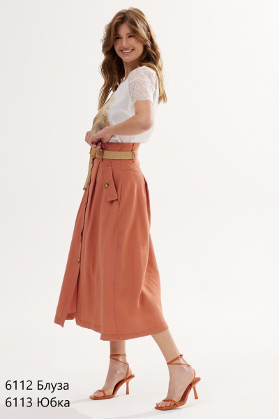 Юбка трапеция из текстиля с боковыми карманами NiV NiV fashion 6113 - фото 5