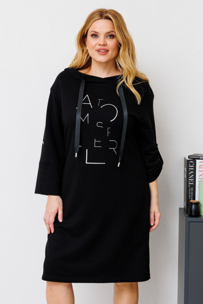 Платье BRELA 2321 печать_серебро_черный - фото 4