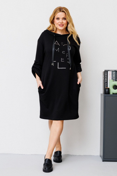 Платье BRELA 2321 печать_серебро_черный - фото 1