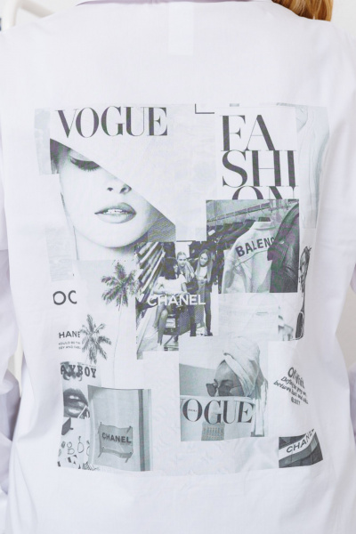 Блуза полуприлегающего силуэта из хлопка с авторским принтом BRELA 2344 белый - фото 9