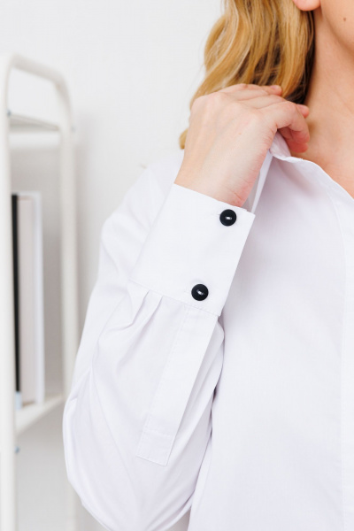 Блуза полуприлегающего силуэта из хлопка с авторским принтом BRELA 2344 белый - фото 7