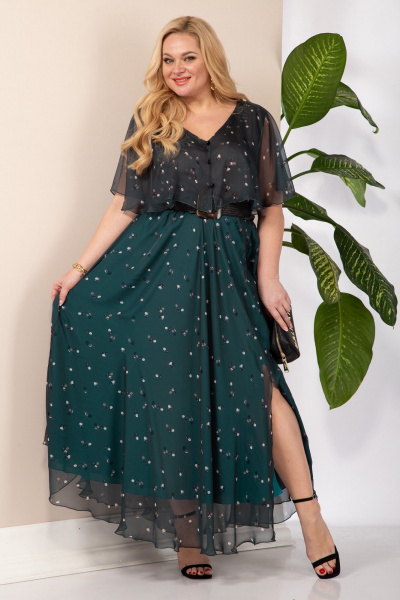 Платье Anastasia 887.1 изумруд - фото 2