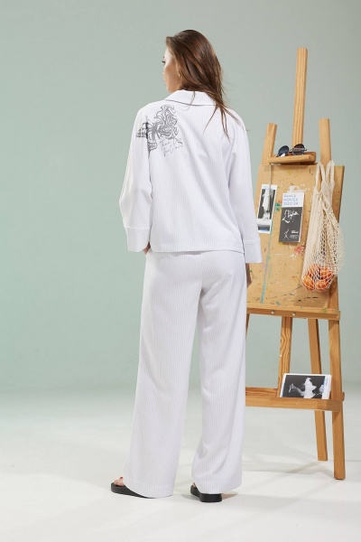 Костюм белый летучая мышь с брюками и жакетом Kaloris 2090 - фото 9