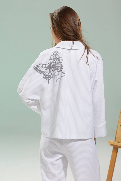 Костюм белый летучая мышь с брюками и жакетом Kaloris 2090 - фото 8