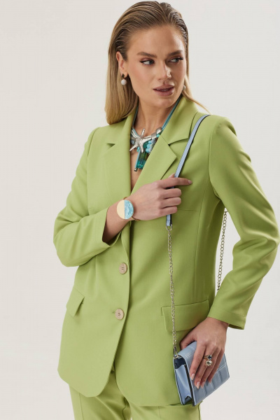 Брюки и жакет для делового образа в ярком цвете Твой имидж 1830 лайм - фото 10