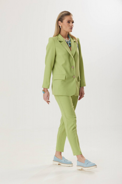 Брюки и жакет для делового образа в ярком цвете Твой имидж 1830 лайм - фото 8