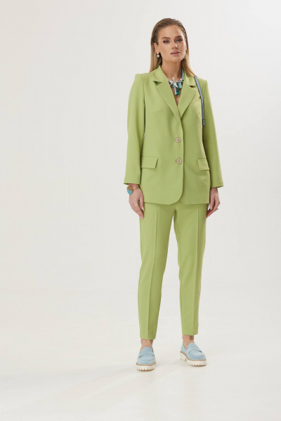 Брюки и жакет для делового образа в ярком цвете Твой имидж 1830 лайм - фото 7
