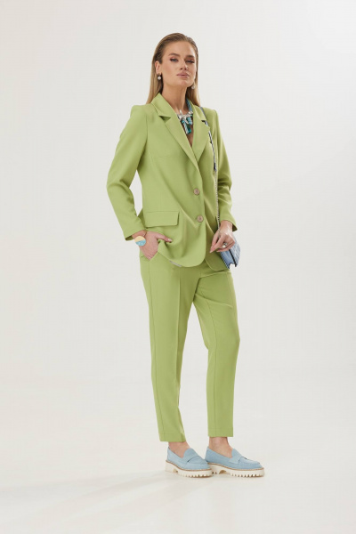 Брюки и жакет для делового образа в ярком цвете Твой имидж 1830 лайм - фото 4