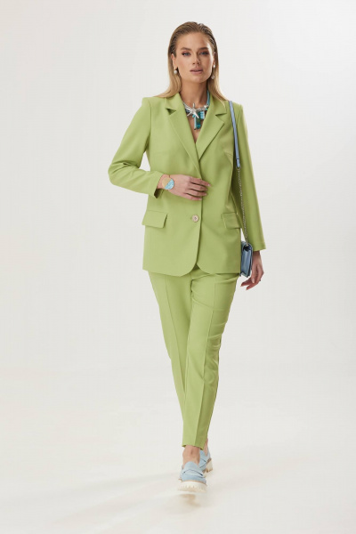 Брюки и жакет для делового образа в ярком цвете Твой имидж 1830 лайм - фото 2
