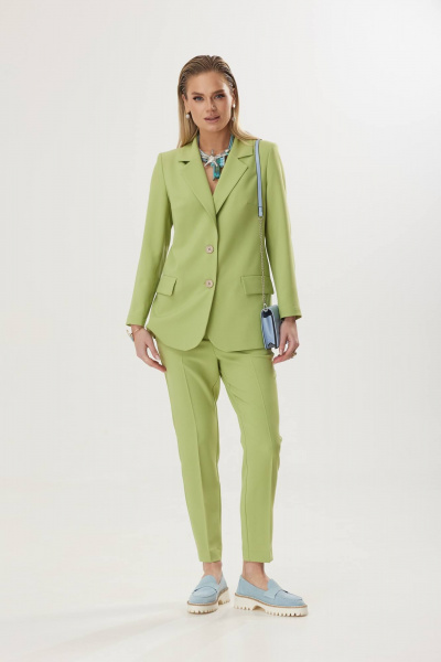 Брюки и жакет для делового образа в ярком цвете Твой имидж 1830 лайм - фото 3