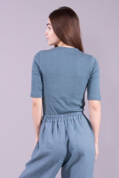 Круглогодичные домашние футболки из трикотажа 8 Марта 16502-4С549Д40-170,176 зеленый - фото 3