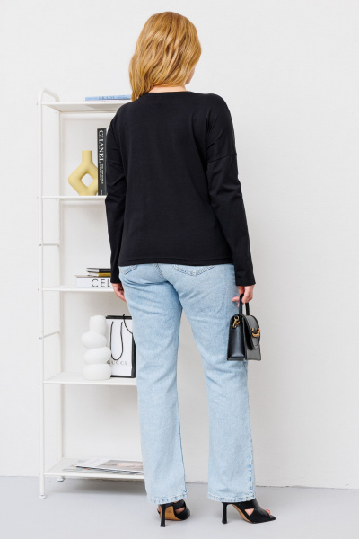 Трикотажный джемпер с летящей бабочкой из трикотажа BRELA 2326 бабочки_черный - фото 6