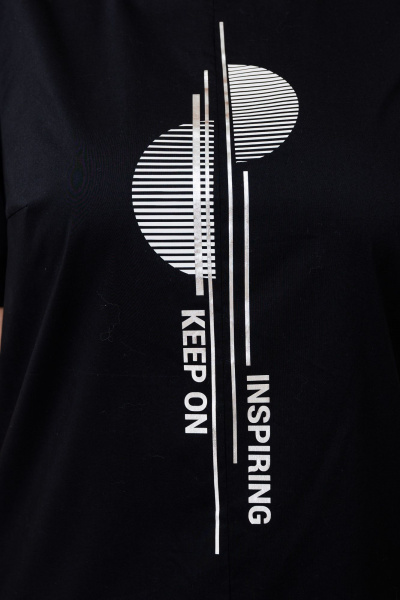 Платье из текстиля с серебряной печатью и молнией на спинке BRELA 2322 печать_серебро_черный - фото 7