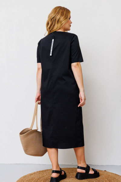 Платье из текстиля с серебряной печатью и молнией на спинке BRELA 2322 печать_серебро_черный - фото 2