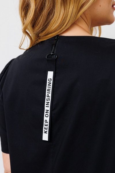 Платье из текстиля с серебряной печатью и молнией на спинке BRELA 2322 печать_серебро_черный - фото 6