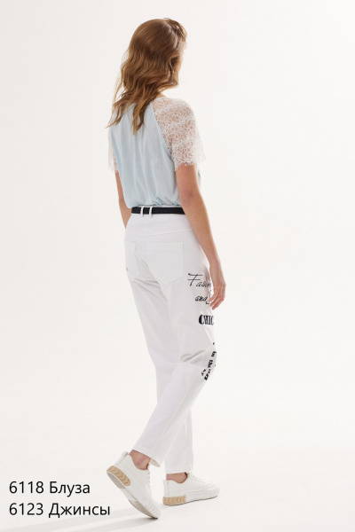 Джинсы с вышивкой на средней посадке NiV NiV fashion 6123 - фото 5