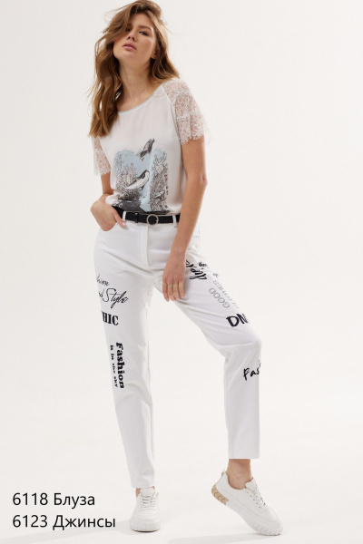 Джинсы с вышивкой на средней посадке NiV NiV fashion 6123 - фото 1