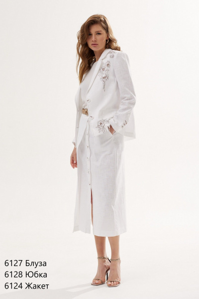 Летняя блуза из итальянского крепа с кружевом NiV NiV fashion 6127 - фото 11