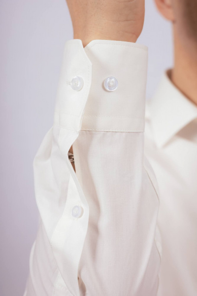 Демисезонная рубашка классического силуэта с пуговицами Nadex 01-088812/204-24_170 айвори - фото 5