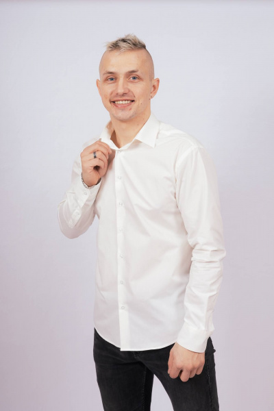 Демисезонная рубашка классического силуэта с пуговицами Nadex 01-088812/204-24_170 айвори - фото 3