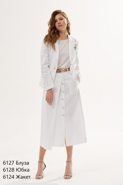 Летняя юбка с запахом и карманами на пояске NiV NiV fashion 6128 - фото 6