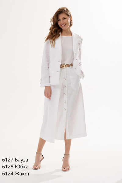 Летняя юбка с запахом и карманами на пояске NiV NiV fashion 6128 - фото 4