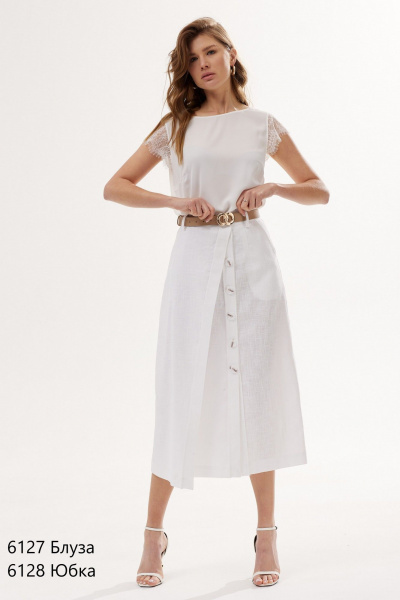 Летняя юбка с запахом и карманами на пояске NiV NiV fashion 6128 - фото 3