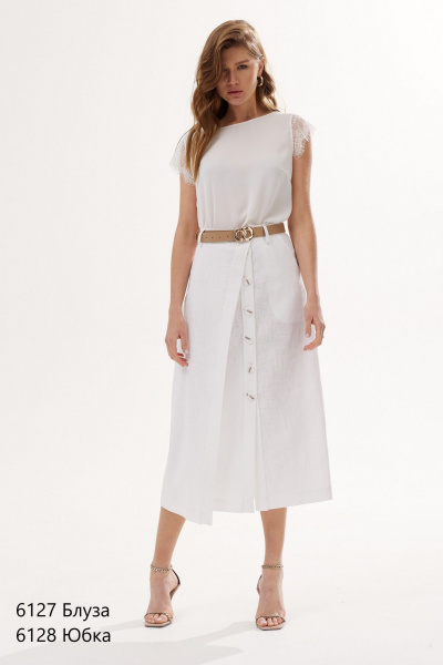 Летняя юбка с запахом и карманами на пояске NiV NiV fashion 6128 - фото 2