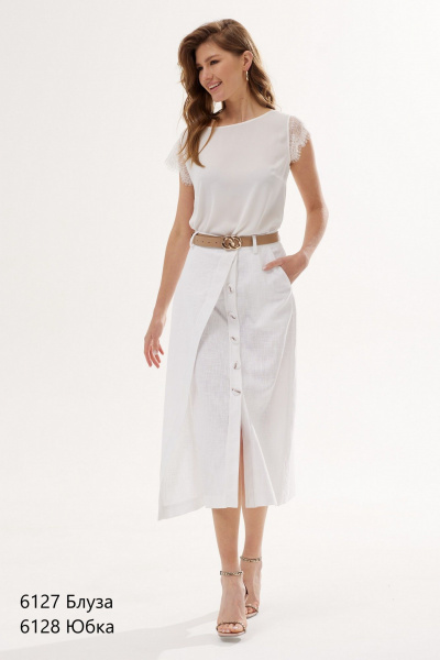 Летняя юбка с запахом и карманами на пояске NiV NiV fashion 6128 - фото 1