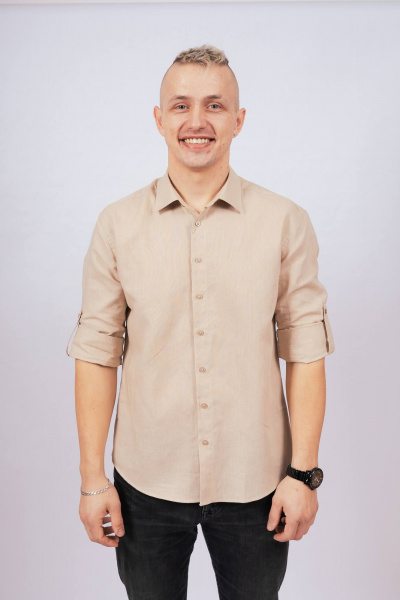 Рубашка из гладкого текстиля с классическим воротником Nadex 01-089231/211-24_182 натуральный - фото 3