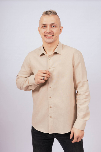 Рубашка из гладкого текстиля с классическим воротником Nadex 01-089231/211-24_182 натуральный - фото 1