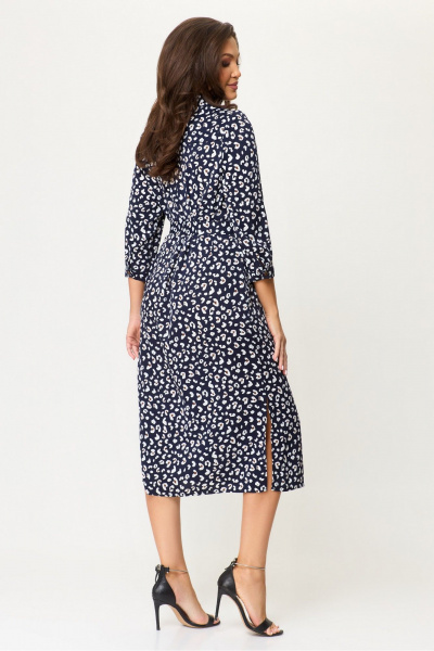 Платье на каждый день из текстиля, длина 121 см DaLi 5678А синее_с_ белым - фото 3