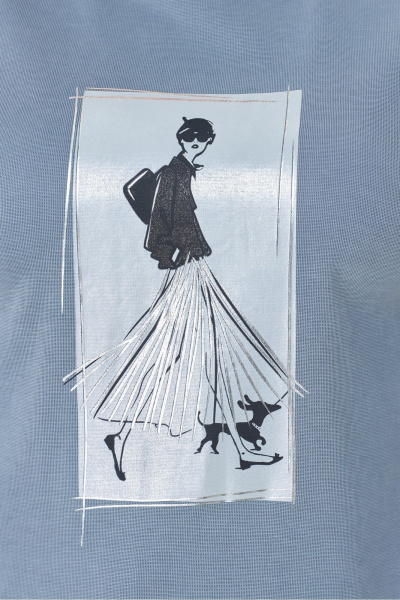 Блуза из трикотажа, летняя, длина 71 см DaLi 5676 - фото 3