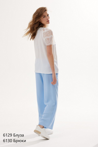 Летние брюки прямого кроя из текстиля с резинкой NiV NiV fashion 6130 - фото 7