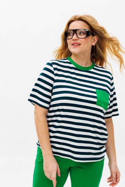 Брюки, футболка Michel chic 1371 зеленый - фото 6