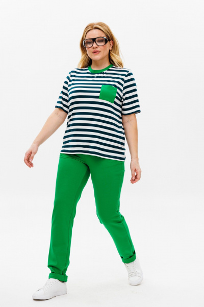 Брюки, футболка Michel chic 1371 зеленый - фото 3