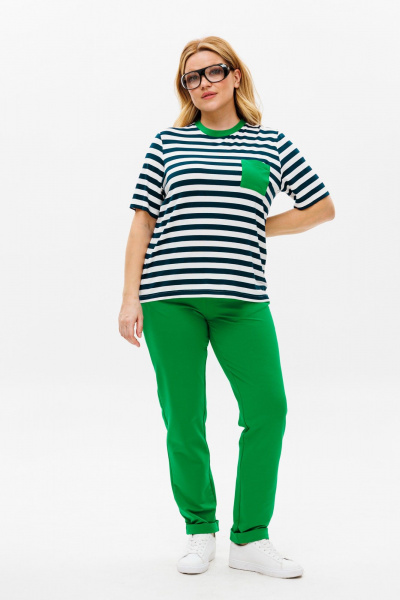 Брюки, футболка Michel chic 1371 зеленый - фото 1