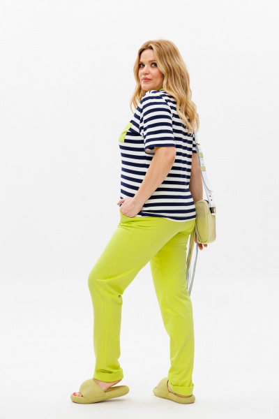 Брюки, футболка Michel chic 1371 салатовый - фото 4