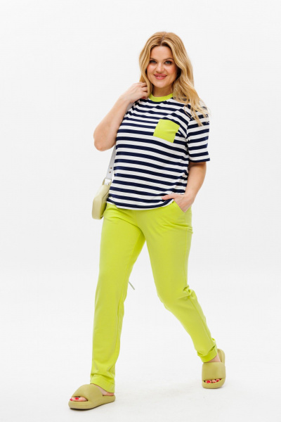Брюки, футболка Michel chic 1371 салатовый - фото 3