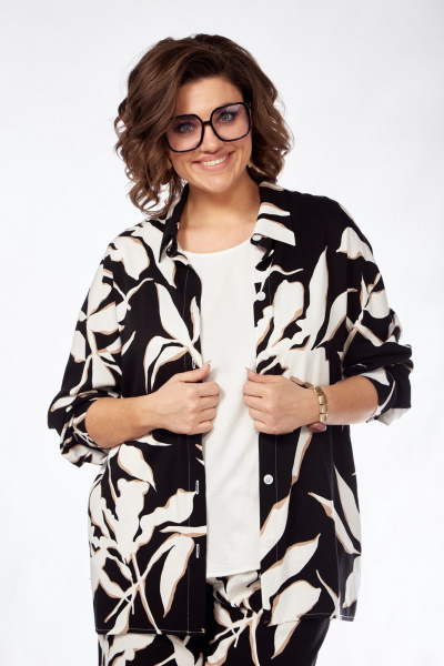 Блуза, брюки, топ VI ORO VR-1123 черный+белый - фото 4