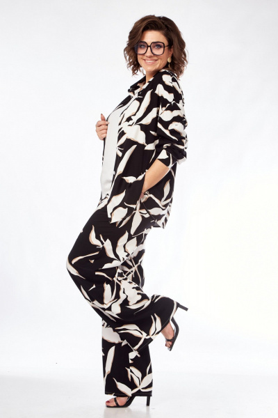 Блуза, брюки, топ VI ORO VR-1123 черный+белый - фото 12