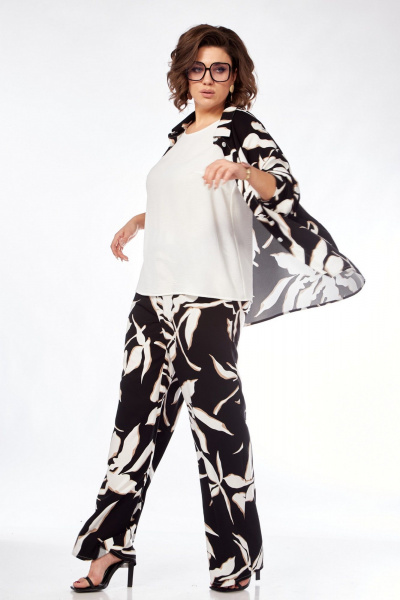 Блуза, брюки, топ VI ORO VR-1123 черный+белый - фото 11