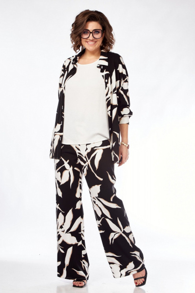 Блуза, брюки, топ VI ORO VR-1123 черный+белый - фото 10