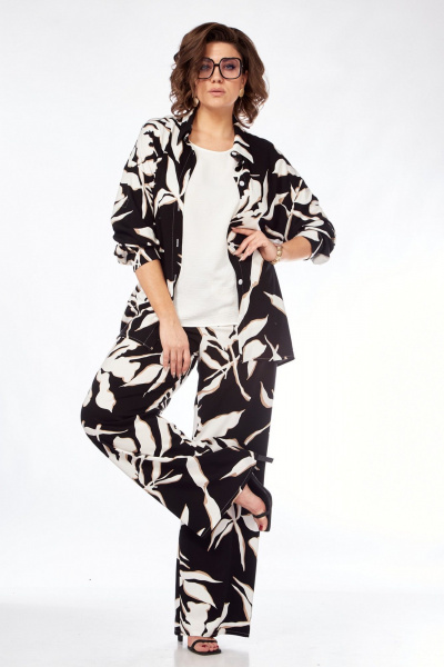 Блуза, брюки, топ VI ORO VR-1123 черный+белый - фото 8